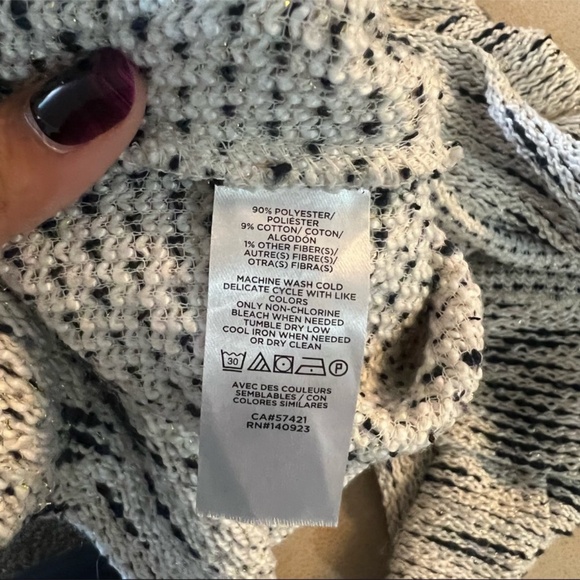 Loft Cream Slouchy Turtleneck Chunky Knit Sweater Extra Large - Picture 9 of 9